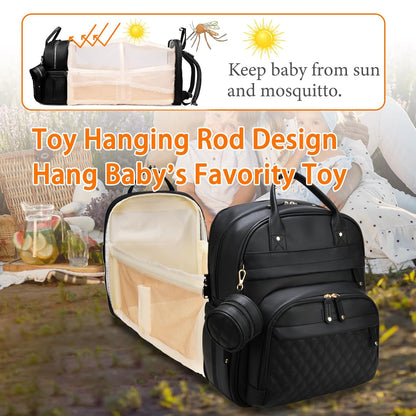 Astro alan Baby Diaper Bag with Changing Station, Waterproof Diaper Bag Backpack for Moms Dads with USB Charging Port, Baby Shower Gifts, Large Capacity diaper backpack, Grey