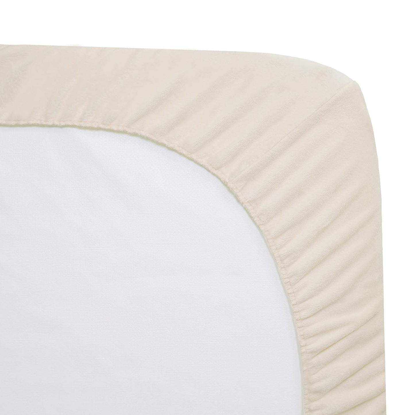 American Baby Company Heavenly Soft Chenille Fitted Pack N Play Playard Sheet 27" x 39", Warm and Cozy Chenille Pack and Play Sheet, White, for Boys and Girls, Fits Most Mini Crib Mattresses