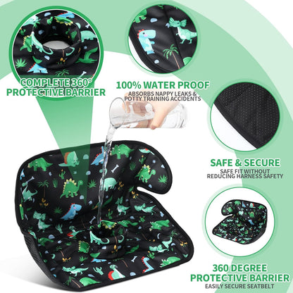 HunnmingRe 2 Pack Floral Car Seat Protector for Potty Training Waterproof Piddle Pad Cover from Spillages Nappy Leaks Toilet Training Anti Slip Backing Strollers Carseat Liner for Toddlers Babies