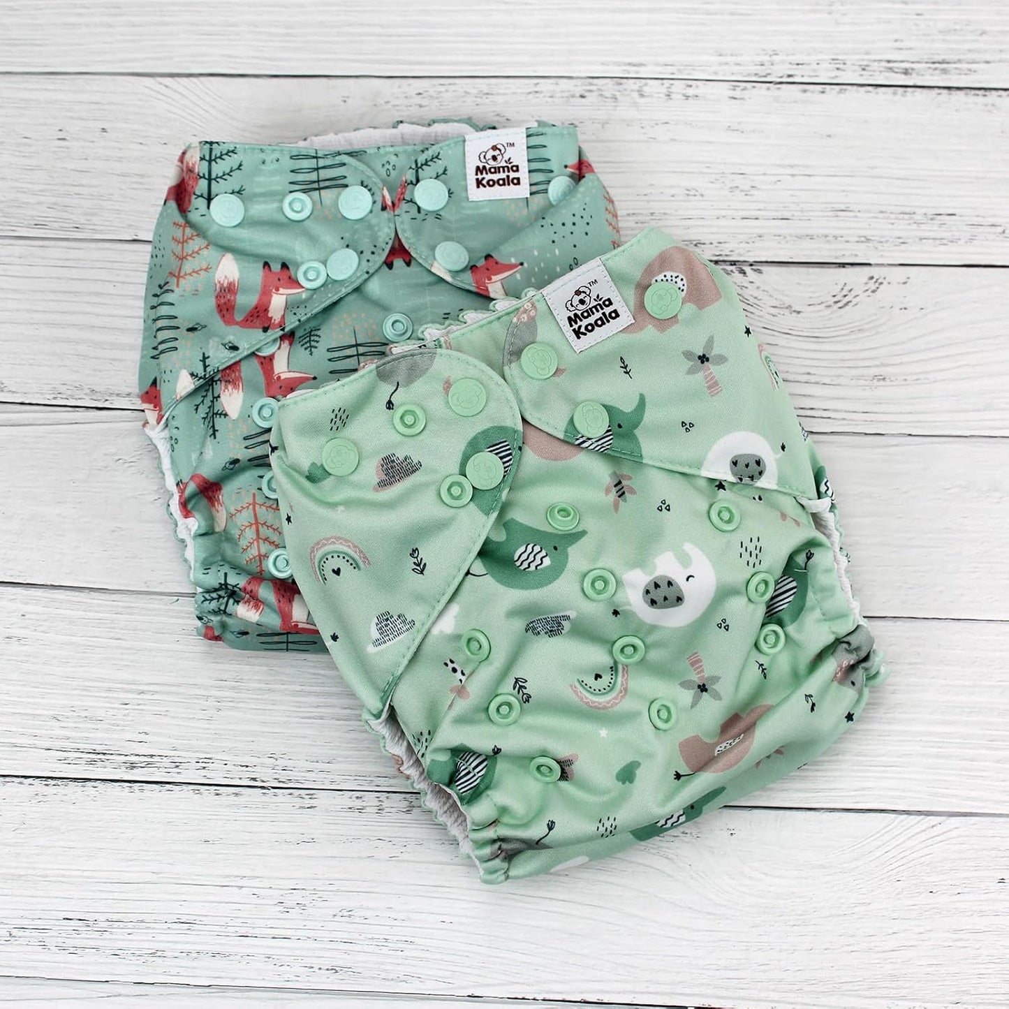 Mama Koala 3.0 Pocket Cloth Diapers for Babies with AWJ Lining, 6 Pack with 6 4-Layer Natural Cloth Diaper Inserts - Reusable and Washable Pocket Diapers(Hardworking Bees) - Colors B