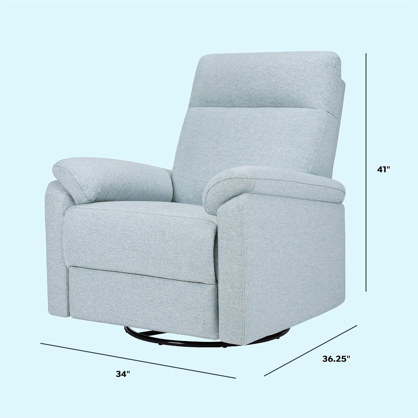 Davinci Suzy Glider Recliner Nursery Chair - Glider Rocking Chair for Nursery and Living Room - GREENGUARD Gold, FSC & Certi-PUR US Certified - 360° Swivel Rocker Recliner Chair (Cozy Cream Boucle)