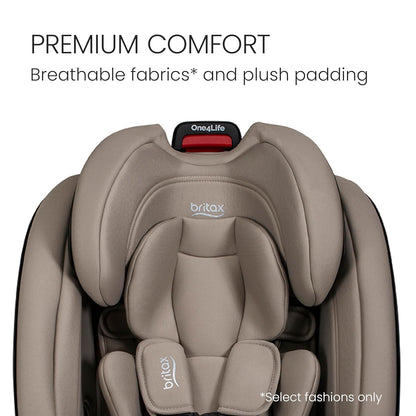 Britax One4Life All-in-One Car Seat, Up to 10 Years of Use, Rear Facing, Forward Facing, & Booster Modes, Extended Rear-Facing, ClickTight Installation & Breathable SafeWash Fabrics — Teak