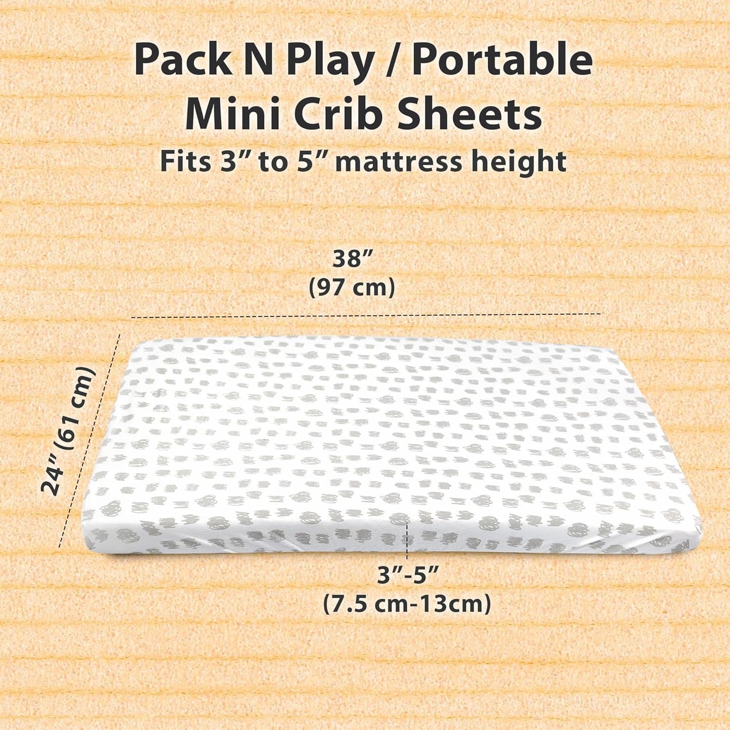 3-Pack Bedside Sleeper Bassinet Sheets | GOTS Certified Organic 100% Muslin Cotton | Ultra Soft & Breathable | 33×20×4” Fitted Sheets | Universal Fit 29–33” x 17–21” Pads