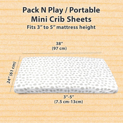 3-Pack Bedside Sleeper Bassinet Sheets | GOTS Certified Organic 100% Muslin Cotton | Ultra Soft & Breathable | 33×20×4” Fitted Sheets | Universal Fit 29–33” x 17–21” Pads