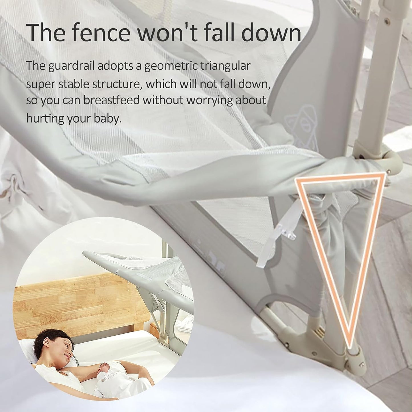 3 in 1 Baby bassinets bedside sleeper, co sleeping bed for baby, for co sleeper for baby in bed, Portable Crib, breathable and visible mesh window,soft washable liner cover and sturdy aluminum alloy (