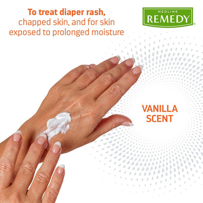 Medline Remedy Clinical Zinc Oxide Paste Skin Protectant (4 oz Tube), Vanilla Scent, Diaper Rash Cream, Incontinence Care, Wetness Protection, Paraben Free, Hypoallergenic, Adults, Children