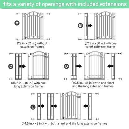 Ingenuity Decorative Extra Tall Baby Gate & Dog Gate, 28.5"-48" Wide, 36" Tall, Hardware or Pressure Mounted, Install on Top or Bottom of Stairs, Banister, or Doorway - Bronze