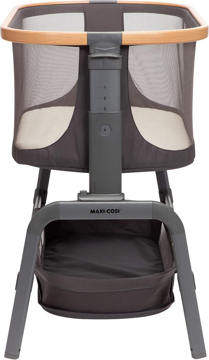 Maxi-Cosi Iora Baby Bassinets Bedside Sleeper, Portable Bassinet, Infant Bedside Sleeper Crib, Height Adjustable, Breathable Mesh, Large Storage Basket, Truffle