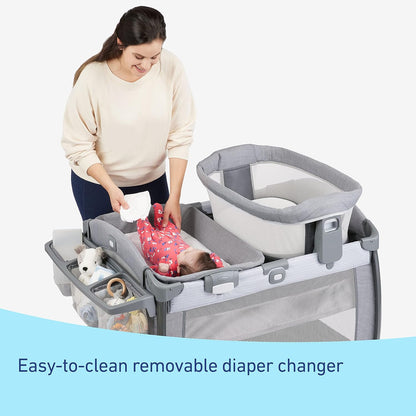 Graco® Pack ’n Play Sit ’N Grow Playard, Portable Infant Bassinet, Adjustable Seat, Built‑In Storage