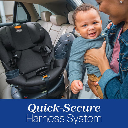 Chicco Fit360 Zip ClearTex Rotating Convertible Car Seat with Fit360 Mirror, 360 Degree Rotation for Rear-Facing and Forward-Facing Usage, Jet/Black