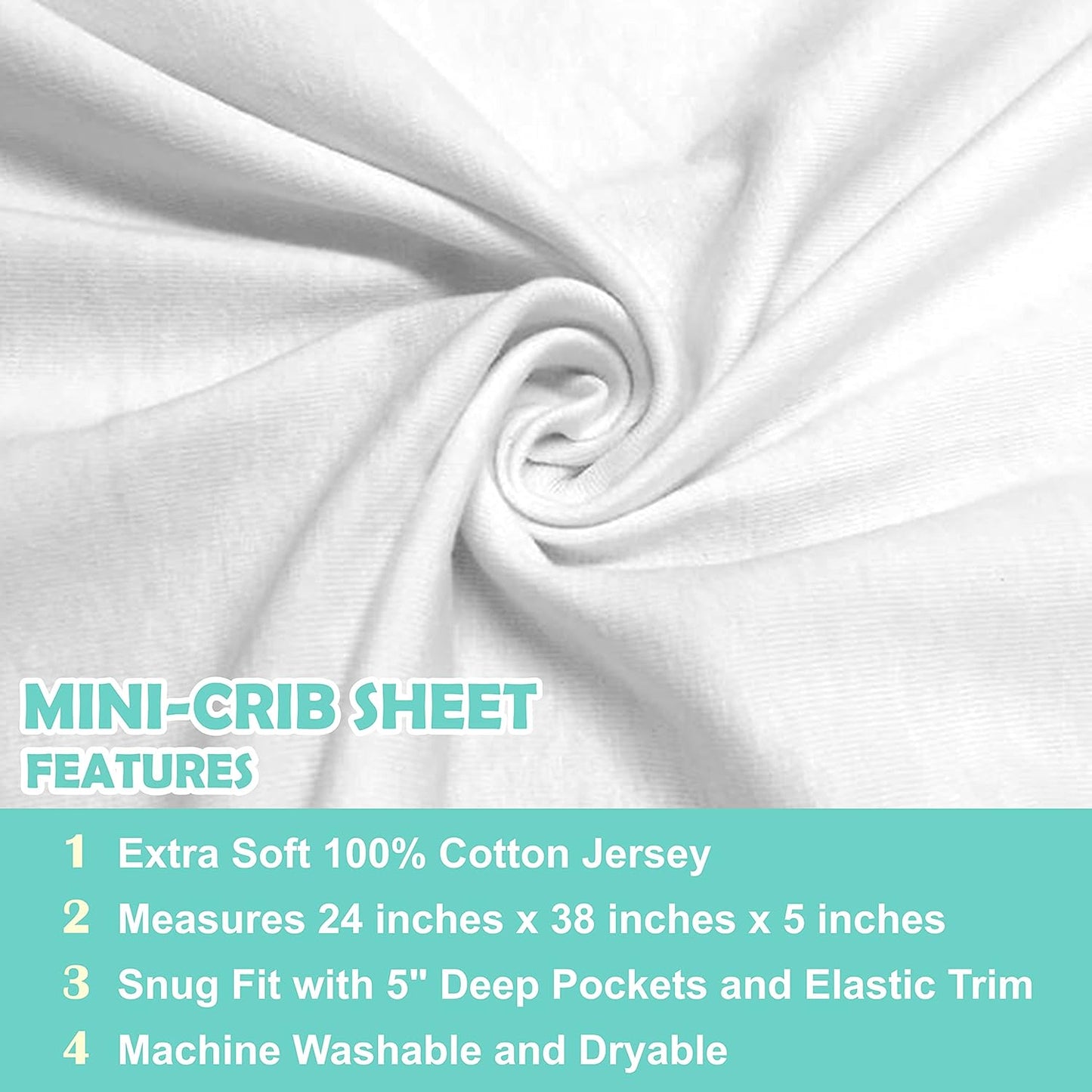 American Baby Company 100% Natural Cotton Fitted Pack and Play Sheet 39" x 27" - Soft & Breathable Pack N Play Sheet for Playpen, Playard & Mini Crib Mattress, Navy Whale, for Boys & Girls