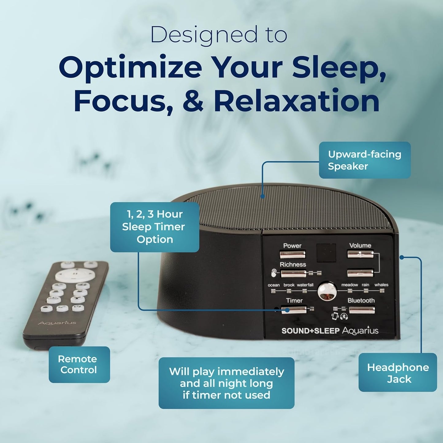 Adaptive Sound Technologies Sound + Sleep SE - White Noise Machine for Focus Support - Convenient Sleep Timer - Built-in Headphone Jack - Precision Volume Settings - Speech Privacy - White
