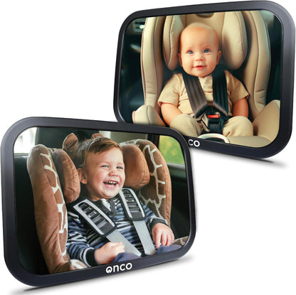 Onco Forward Facing Baby Car Mirror - Clip On Car Mirror for Baby, 100% Shatterproof & Shakeproof, Newborn Essentials