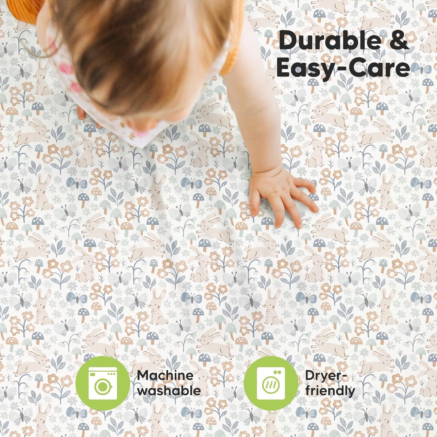 2-Pack Mini Crib Sheets Fitted - 38x26 Pack N Play Sheets for Pack and Play Mattress, Organic Cotton, Soft & Breathable Playard Bedding, Neutral Mini Toddler Bed Cover for Boys, Girls (Dragon Tale)