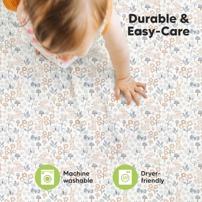 2-Pack Mini Crib Sheets Fitted - 38x26 Pack N Play Sheets for Pack and Play Mattress, Organic Cotton, Soft & Breathable Playard Bedding, Neutral Mini Toddler Bed Cover for Boys, Girls (Dragon Tale)