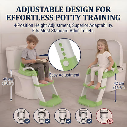 Potty Training Seat - 2026 Upgraded 3-in-1 Foldable Potty Chair with Adjustable Step Stool, Removable Cushion & Splash Guard, Portable Potty Training Toilet for Toddler Boys and Girls (Cyan)
