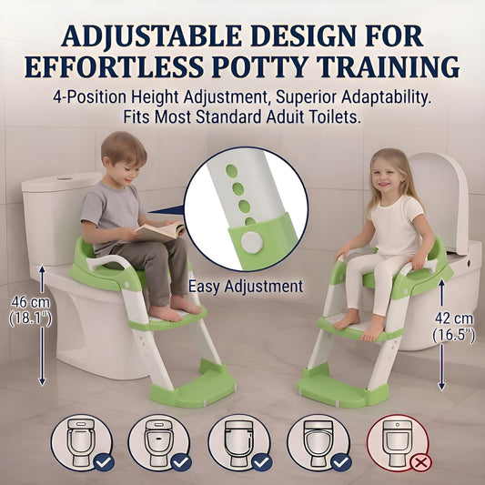 Potty Training Seat - 2026 Upgraded 3-in-1 Foldable Potty Chair with Adjustable Step Stool, Removable Cushion & Splash Guard, Portable Potty Training Toilet for Toddler Boys and Girls (Cyan)