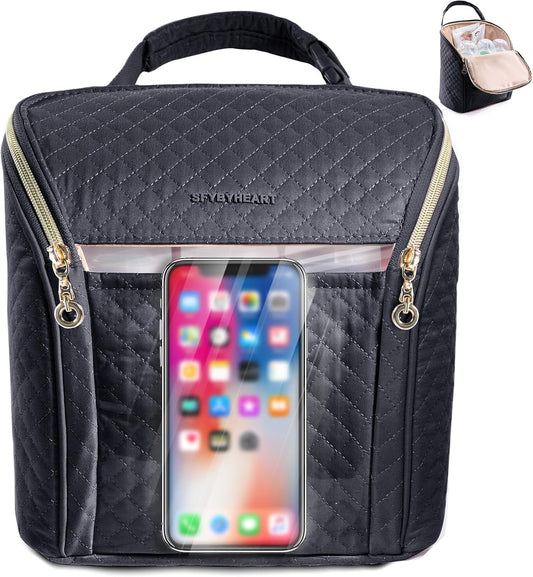 SFYBYHEART Breastmilk Cooler Travel Bag with Ice Pack for 6 Baby Bottles Up to 9 Ounce - Insulated Bottle bag for Daycare - Breastmilk Storage Bag - Baby Bottle Cooler Bag - Bottle Holder