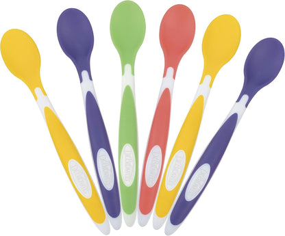 Dr. Brown's Soft-Tip Toddler Feeding Spoons, 6 Pack with No-Slip Strong Suction Bowl for Babies and Toddlers, BPA Free, 2 Pack