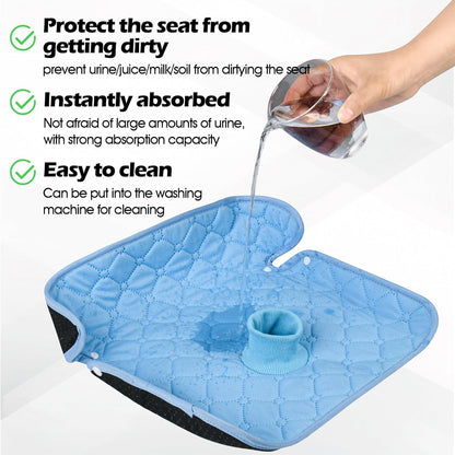 JEYODA ﻿Car Seat Protector for Potty Training Instant Suction Baby Piddle Pad for Baby Seats Reusable Car Seat Liner with Anti Slip for High Chairs, Baby Strollers 2pcs (Blue)