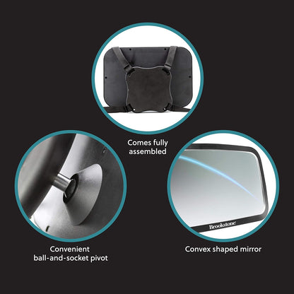 Brookstone Baby Car Mirror, Car Seat Mirror for Newborn, Baby Essentials with Safe Wide Design, Newborn Essentials Must Haves