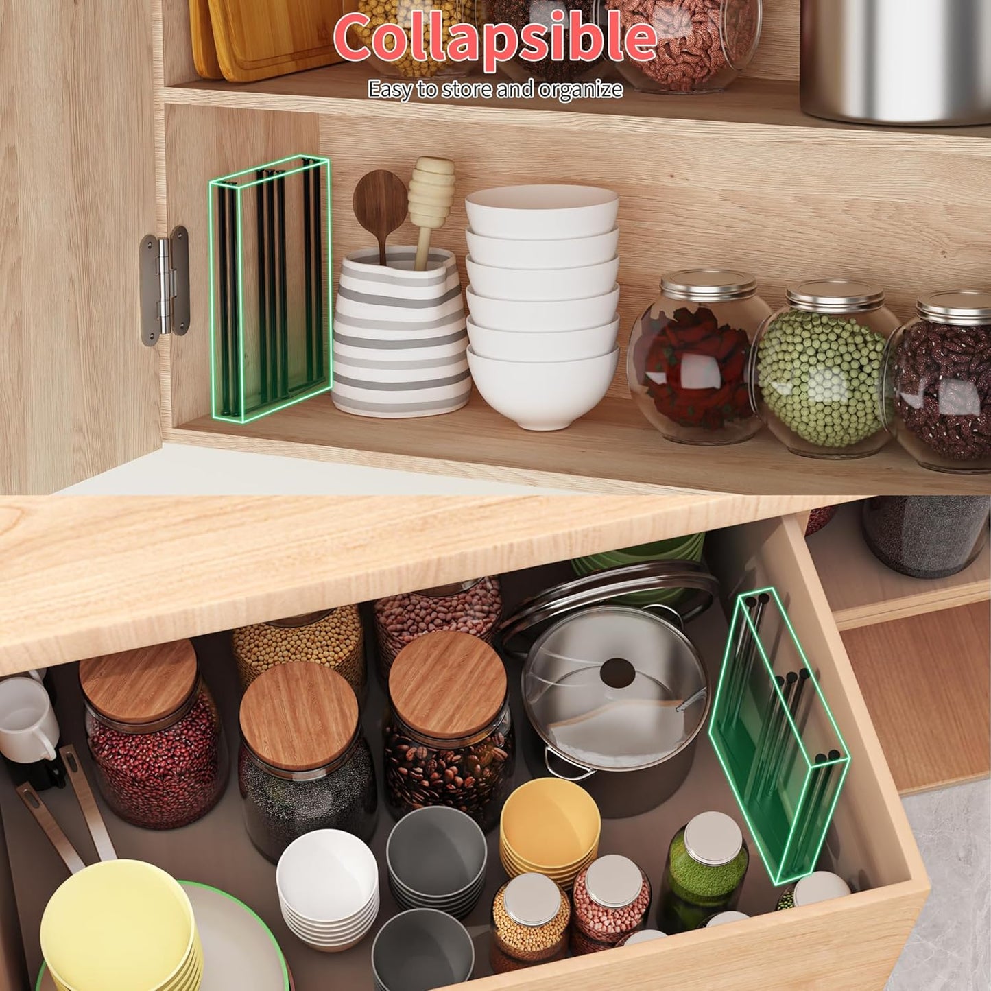 Collapsible Bottle Drying Rack, Baby Bottle Drying Rack, Foldable Cup Draining Holder, Retractable Reusable Silicone Bag Dryer with Non-Slip Bottom - Stainless Steel (Black)