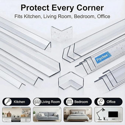 Clear Corner Protectors –Self-Adhesive Baby Proofing Safety Bumpers for Walls, Furniture, Cabinets & Desks – Freely Spliced to Meet Your Needs(36PCS, 2.5x40.6cm/1.0x16in)