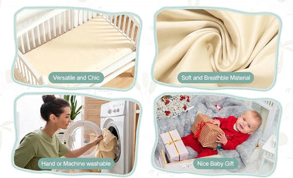 4 Pack Stretchy Bassinet Sheets 20" x 33" Fit for Baby Delight, BCOL, Jimglo, Angelbliss, Maxi-COSI & Most Regular Size Bedside Sleeper- Soft Breathable Fitted Bassinet Sheets - Light Pink & Star
