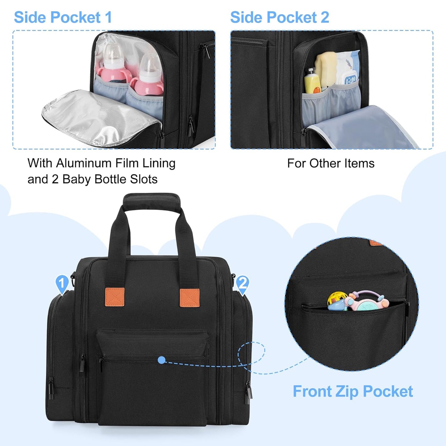 YARWO Carrying Case Compatible with Baby Brezza Formula Pro Mini Formula Dispenser Machine, Insulated Bottle Warmer Travel Bag for Formula Maker, Bottles, Infant Formula and Baby Toys & Essentials