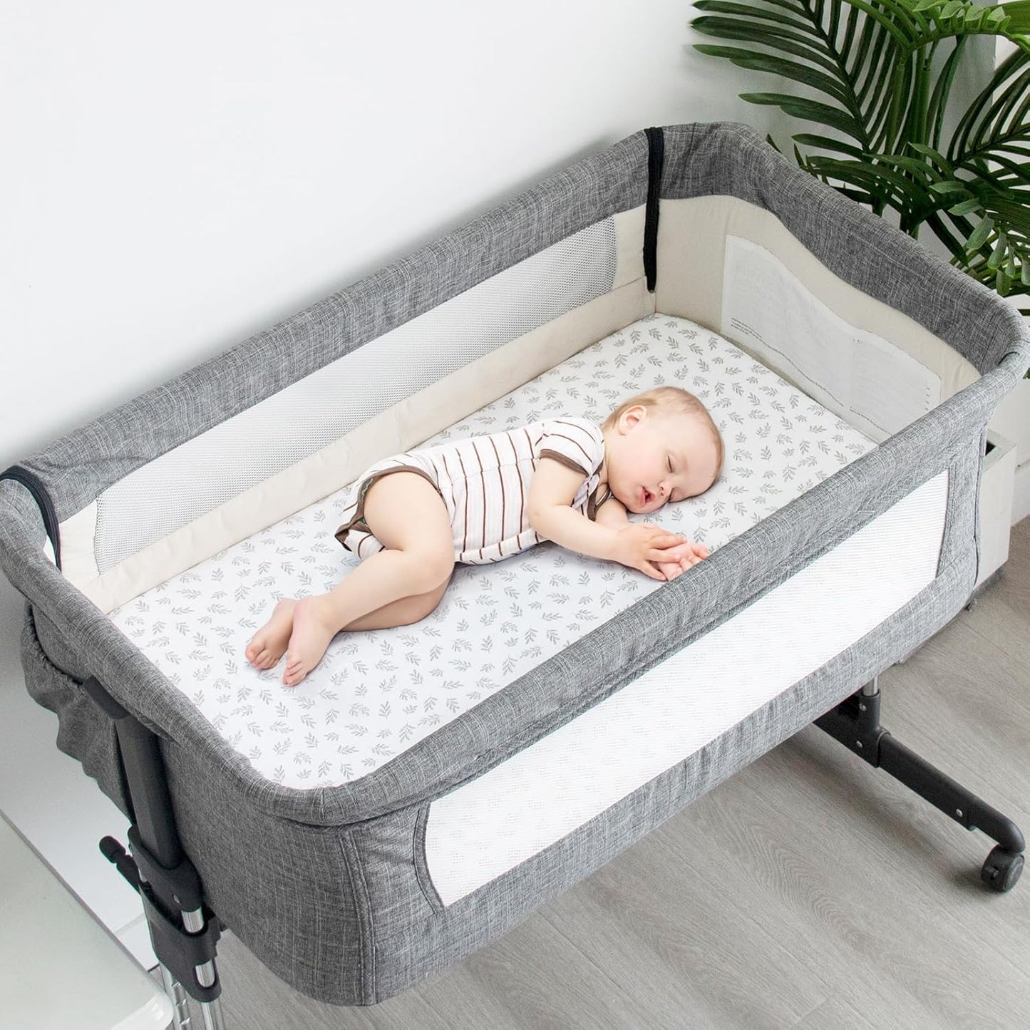 Baby Bassinet Sheets 4 Pack Fit for Baby Delight, Semphis, Kiniew, Jimglo, Cowiewie, JevrJeur, Newton Baby, AirClub, Mika Micky, Ezebaby and Besrey Bassinet, Green