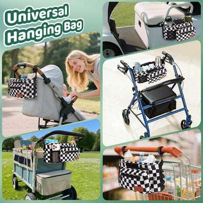 Guiseapue Universal Stroller Organizer with Cup Holder: Stroller Caddy Accessories with Detachable Phone Bag Fit for Uppababy, Non-Slip Straps, Walker Accessories, First Mothers Day Gifts for New Mom