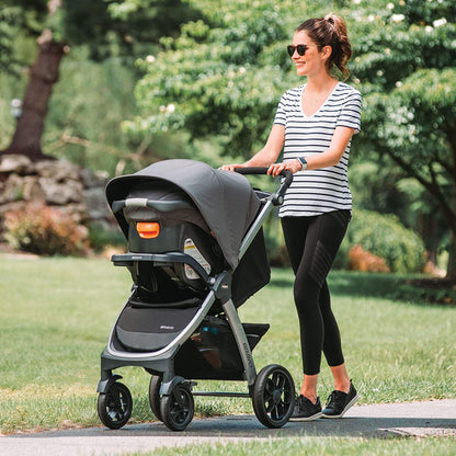 Chicco Bravo LE ClearTex Full-Size Stroller for Babies and Toddlers, UPF-Rated Canopy, GREENGUARD Gold Certified, Lightweight, One-Hand Compact Fold, Pewter/Grey