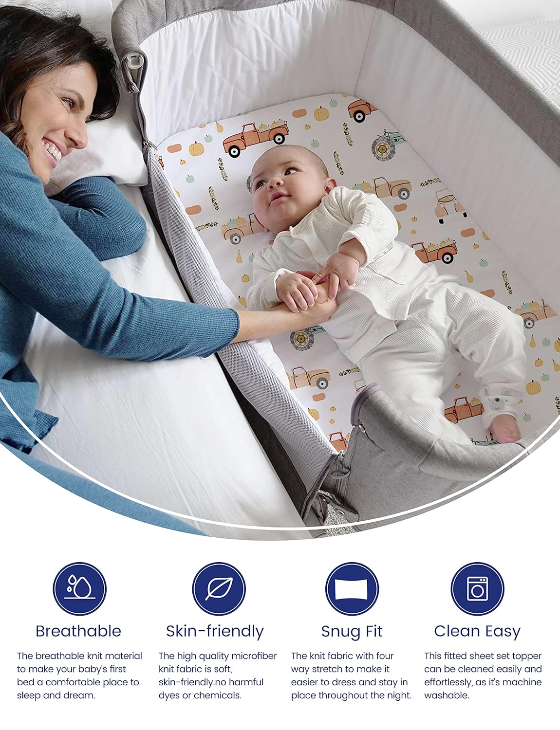 TotAha Premium Stretchy Bassinet Sheets for Baby Girl, Silky Comfort Cradle Sheets Fitted 18 x 36 for Oval, Rectangular, Hourglass Mattress, Hypoallergenic, Buttery Soft 2-Pack (Floral & Pale Pink)