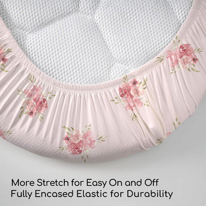 Bedside Sleeper Bassinet Fitted Sheets 20 x 33, 3 Pack Baby Delight Beside Me Dreamer,Babybond,Jimglo,koola,cowiewie,fodoss, Dream On Me Baby Square Bassinet, Pink Animal