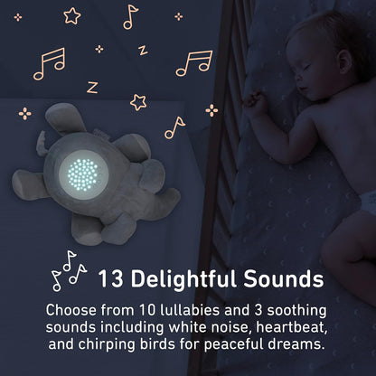 PureBaby Sound Sleepers Portable Sound Machine & Star Projector - Plush Sleep Aid for Baby and Toddlers with Soothing Night Light Display, 10 Lullabies, White Noise, and Heartbeat Sounds (Polar Bear)