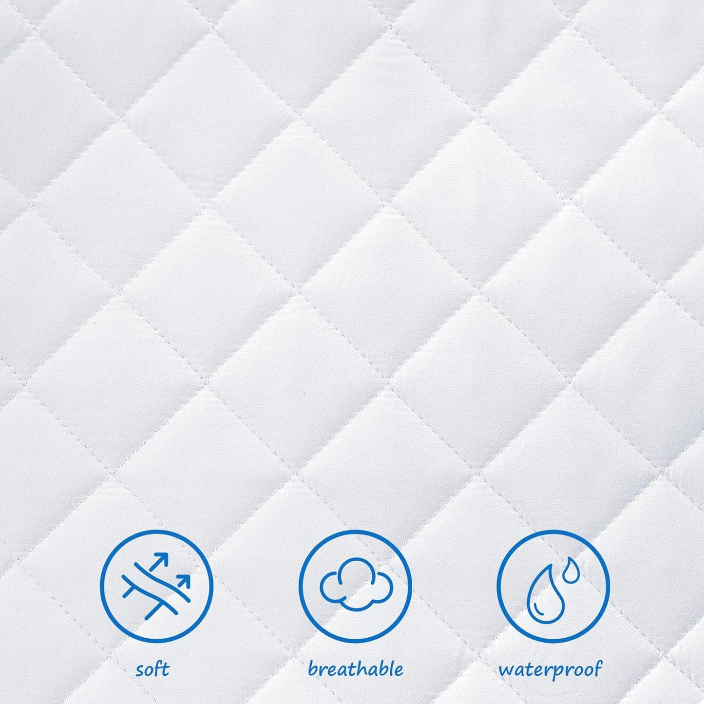 Bassinet Mattress Pad Cover Fit for Baby Delight/Mika Micky/Dream On Me Lotus/ANGELBLISS/KoolerThings (3 in 1) Bedside Sleeper, Waterproof Bassinet Mattress Protector Quilted Bassinet Sheets 2 Pack