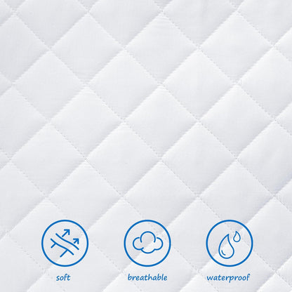 Bassinet Mattress Pad Cover Fit for Baby Delight/Mika Micky/Dream On Me Lotus/ANGELBLISS/KoolerThings (3 in 1) Bedside Sleeper, Waterproof Bassinet Mattress Protector Quilted Bassinet Sheets 2 Pack