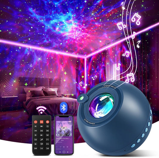 Northern Lights Projector White Noise Sound Machine for Sleep, 18-Color 15 White Noise Machine for Sleeping, Bluetooth Aurora Light Projector for Bedroom Aurora Projector,Shower Light Ambient Lighting