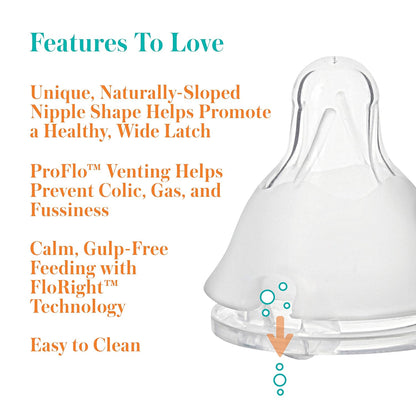Evenflo Feeding Premium Proflo Venting Balance Plus Standard Neck Baby, Newborn and Infant Bottles - Developed by Pediatric Feeding Specialists - 9 Ounce (Pack of 6)