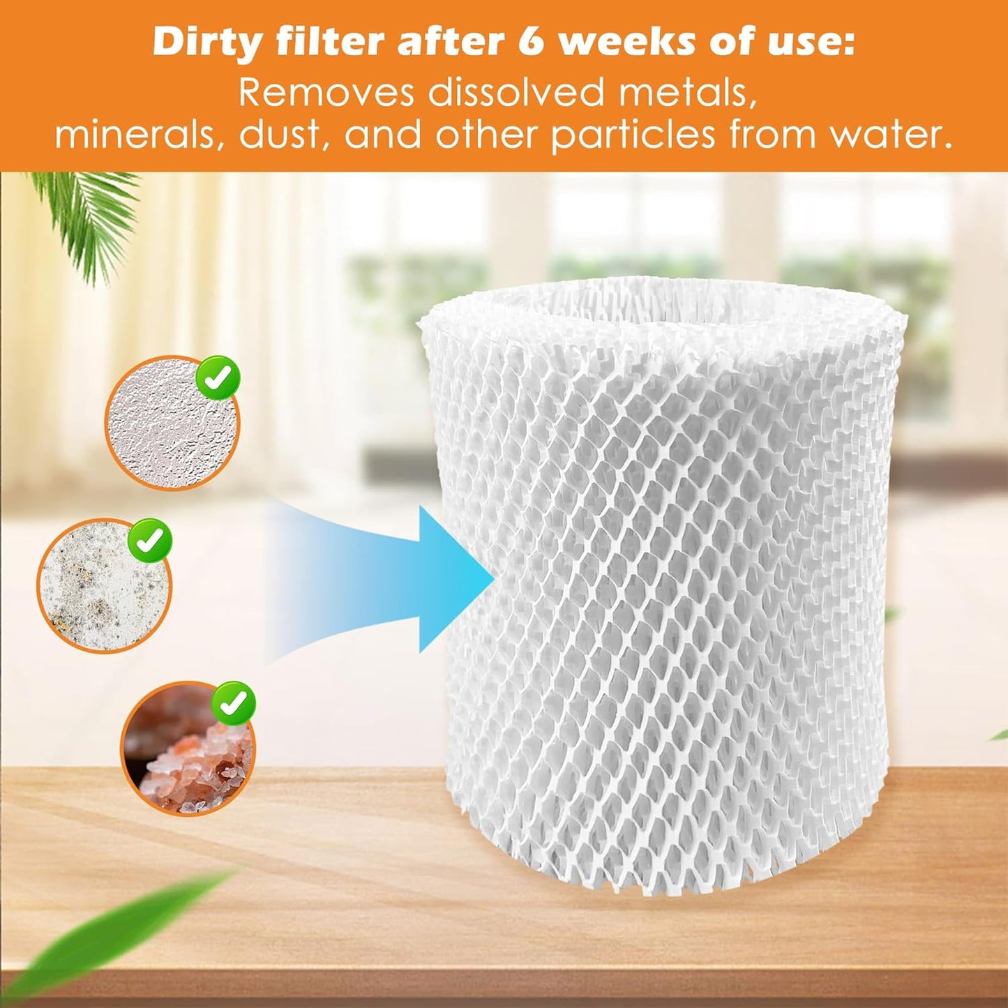4 Pack Upgraded Replacement Wick Filters Compatible with Canopy Bedside & Nursery Humidifiers, Humidifier Wicking Filter Lasts Up to 6 Weeks