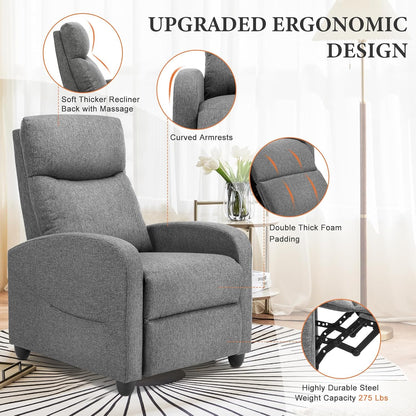 Sweetcrispy Recliner Chair, 360 Swivel Rocker Chair for Adults, Glider Rocker Recliners, Nursery Chairs for Living Room, High Back, Upholstered Deep Seat, Classical Brown