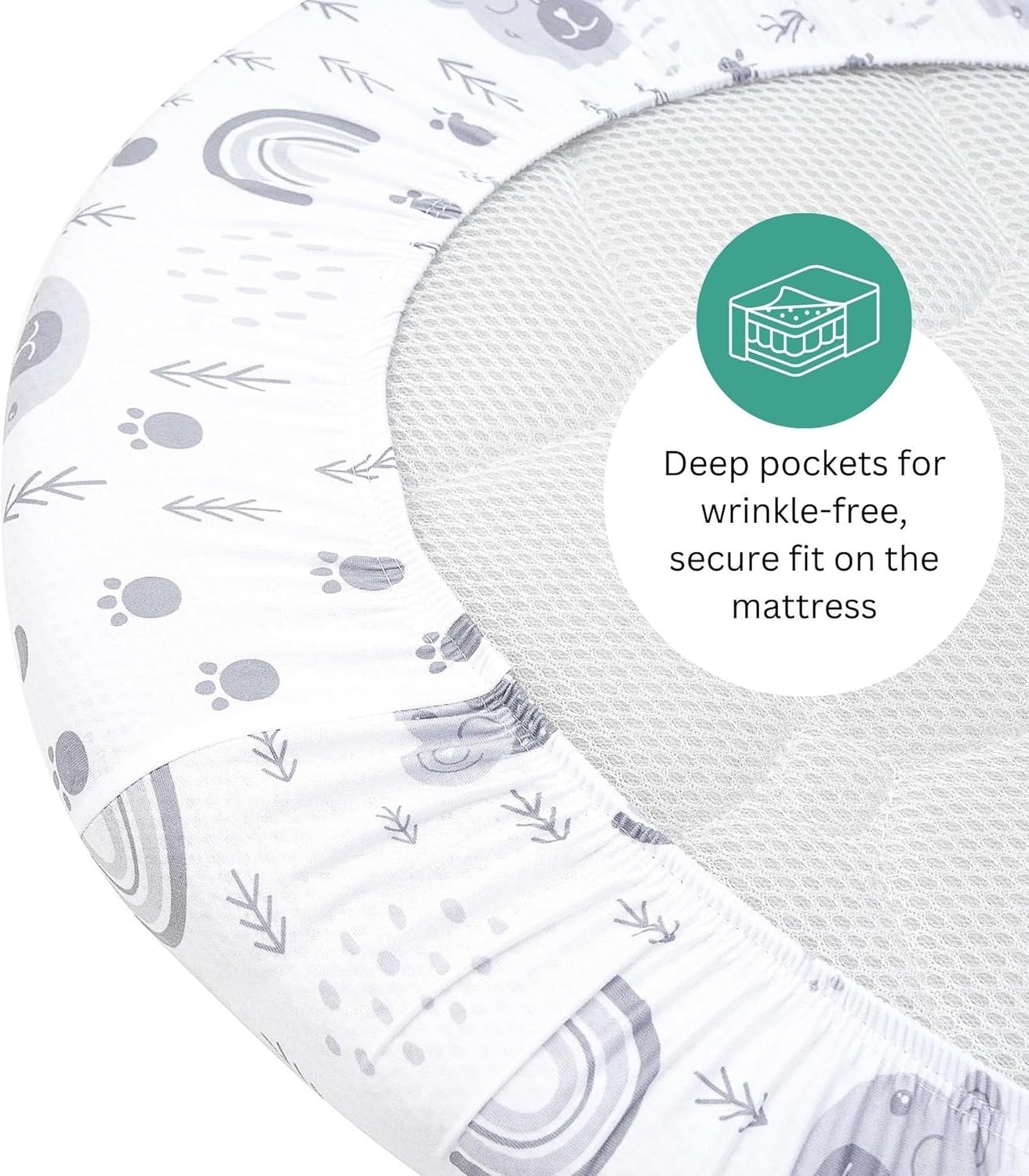 Bassinet Sheets for Papablic, CoZee, Cowiewie, Ezebaby, Nawahev Baby Bassinet Bedside Sleeper by TansyPanda, 3PC, 33x20, Ultra Soft, Breathable Snug Fit, Unisex Boys Girls, Gray White (Space Rockets)