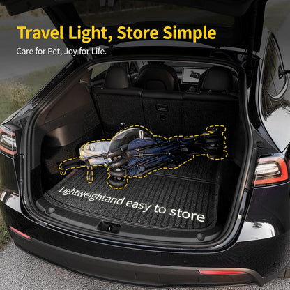 10lbs Ultra-Lightweight Pet Stroller - Compact Folding Umbrella Stroller with Durable Shoulder Strap, 3-Compartment Organizer & Cup Holder - Portable Dog Cat Travel Carriage, Dark Gray