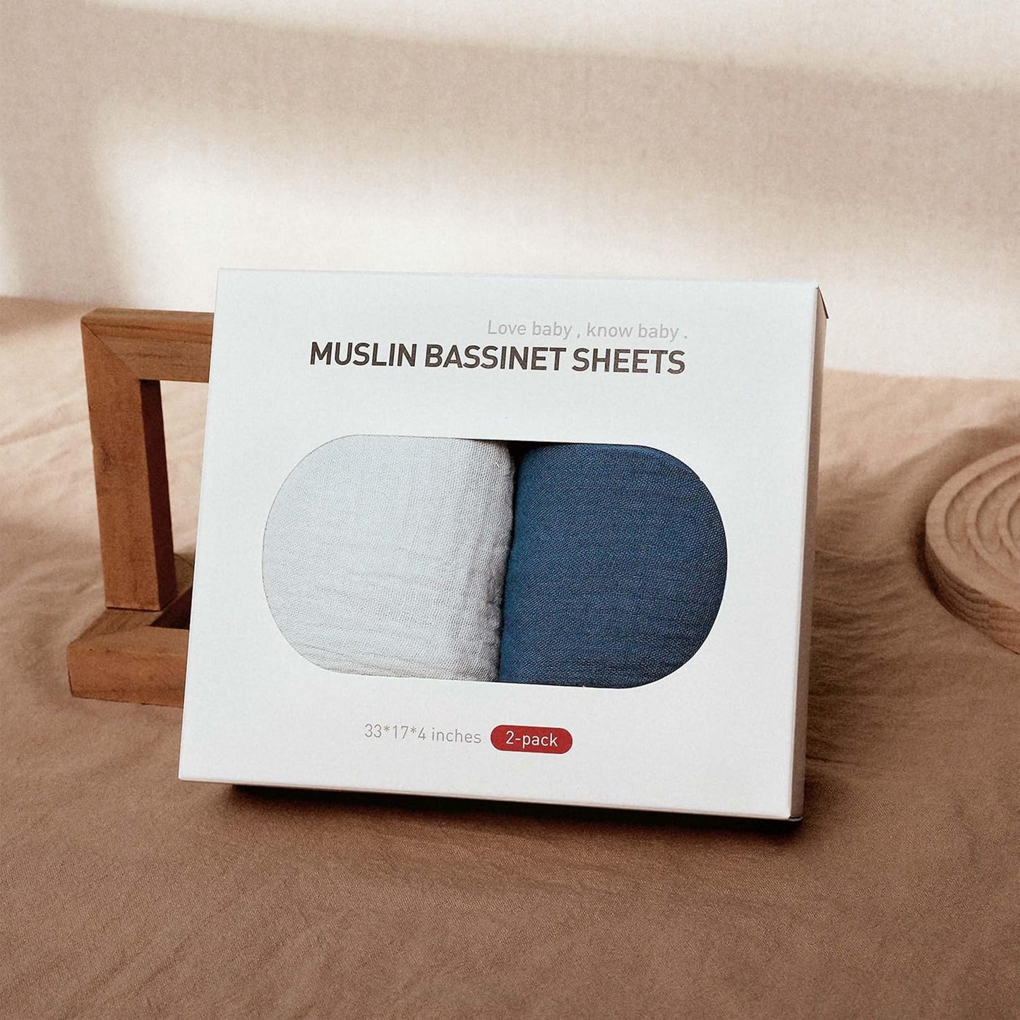 Muslin Bassinet Fitted Sheets 2 Pack, Soft Breathable Cotton Baby Bassinet Mattress Sheet Set, 360° Elastic Snug Fit, Universal for Oval, Rectangle & Hourglass Cradle, Unisex Baby Bedding (Cute Cars)
