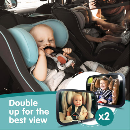 Onco Forward Facing Baby Car Mirror - Clip On Car Mirror for Baby, 100% Shatterproof & Shakeproof, Newborn Essentials