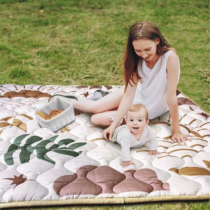 Baby Play Mat, 50x50 Playpen Mat with Super Soft Touch, Activity Mats with Upgraded Anti-Slip Bottom, Machine Washable Crawling Mats for Floor & Picnic (Animal Alphabets)