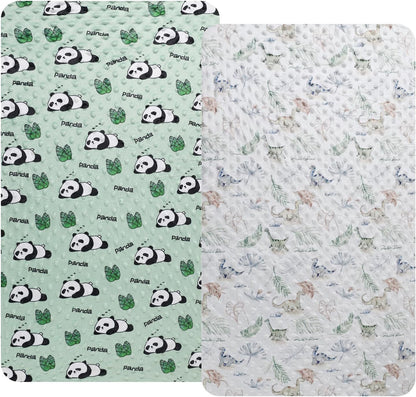 Dot Bassinet Sheet Set 2 Pack Stretch Fitted Bedside Sleeper Bassinet Sheets Sheets,Ultra Soft, for Baby Girls and Boys Light Green Dinosaur