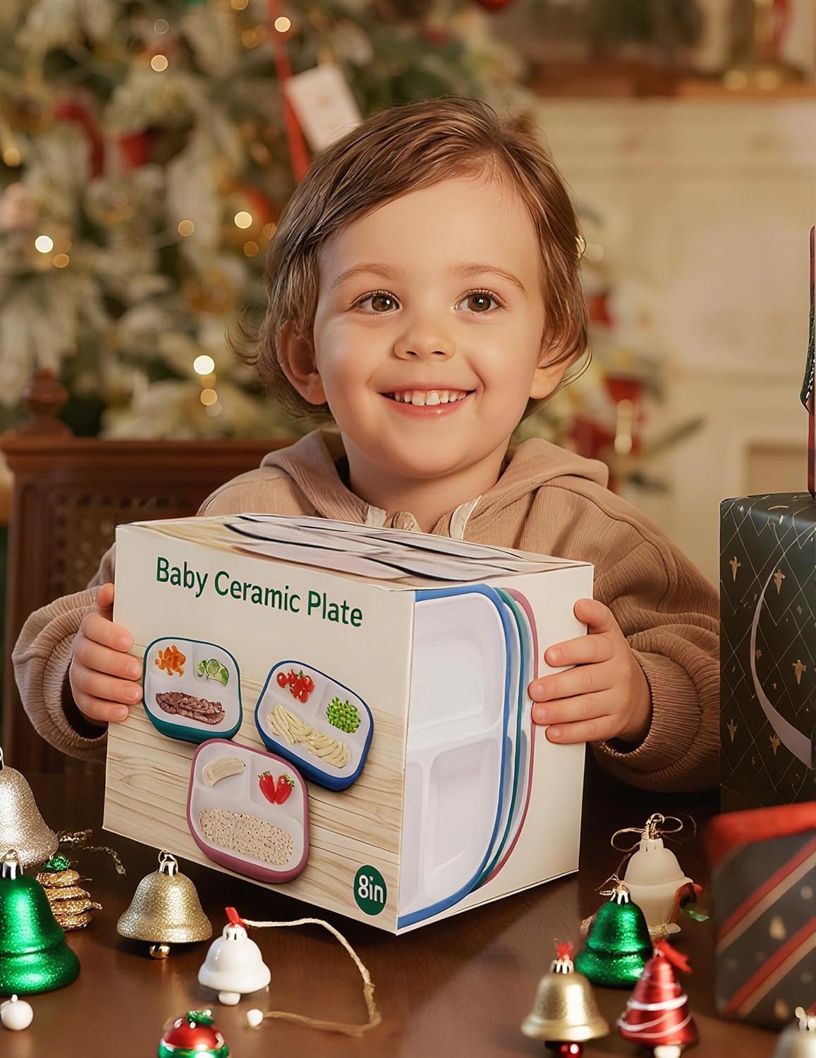 BABELIO Powerful Suction Plates for Baby and Toddler, 100% Food Grand Silicone, Divided, BPA Free, Microwave & Dishwasher Safe, Stay Put, 3 Pack