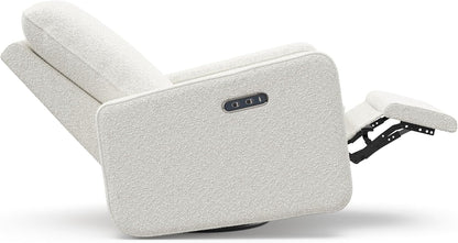 Graco Teddi Power Recliner Swivel Glider, Electronic Power Recline, Oeko-TEX 100 Certified, USB-A & USB-C Charger, Premium Cushioning & Comfort – (Ivory Basketweave)
