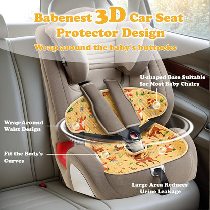 Babenest Car Seat Potty Protector Cover -Waterproof Carseat Training Liner for Baby &Toddler Shower Gift, Dry Piddle Pee Pad with Fun Designs for Strollers & Infant Car Seats (2pcs Pink)